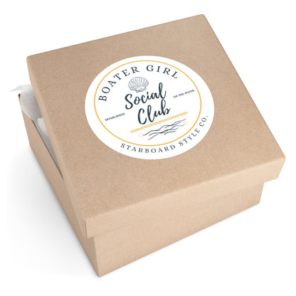 Boater Girl Social Club Round Sticker