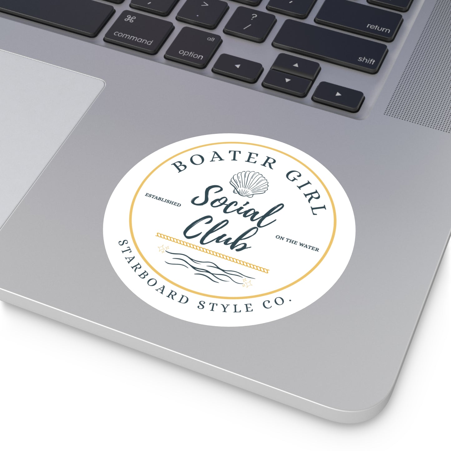 Boater Girl Social Club Round Sticker