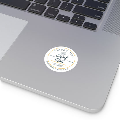 Boater Girl Social Club Round Sticker