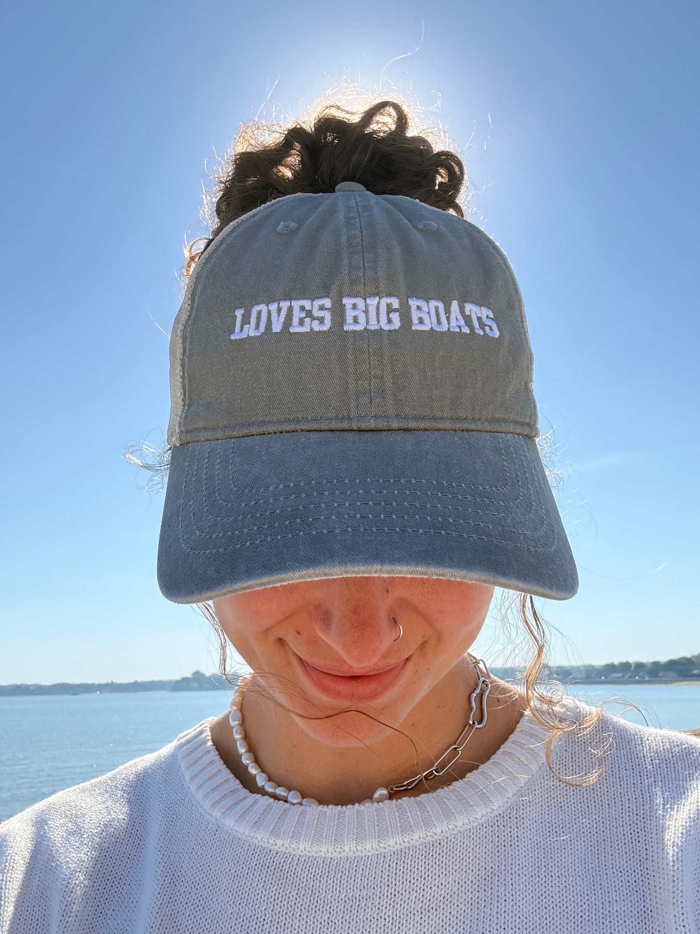 Loves Big Boats Ponytail Hat