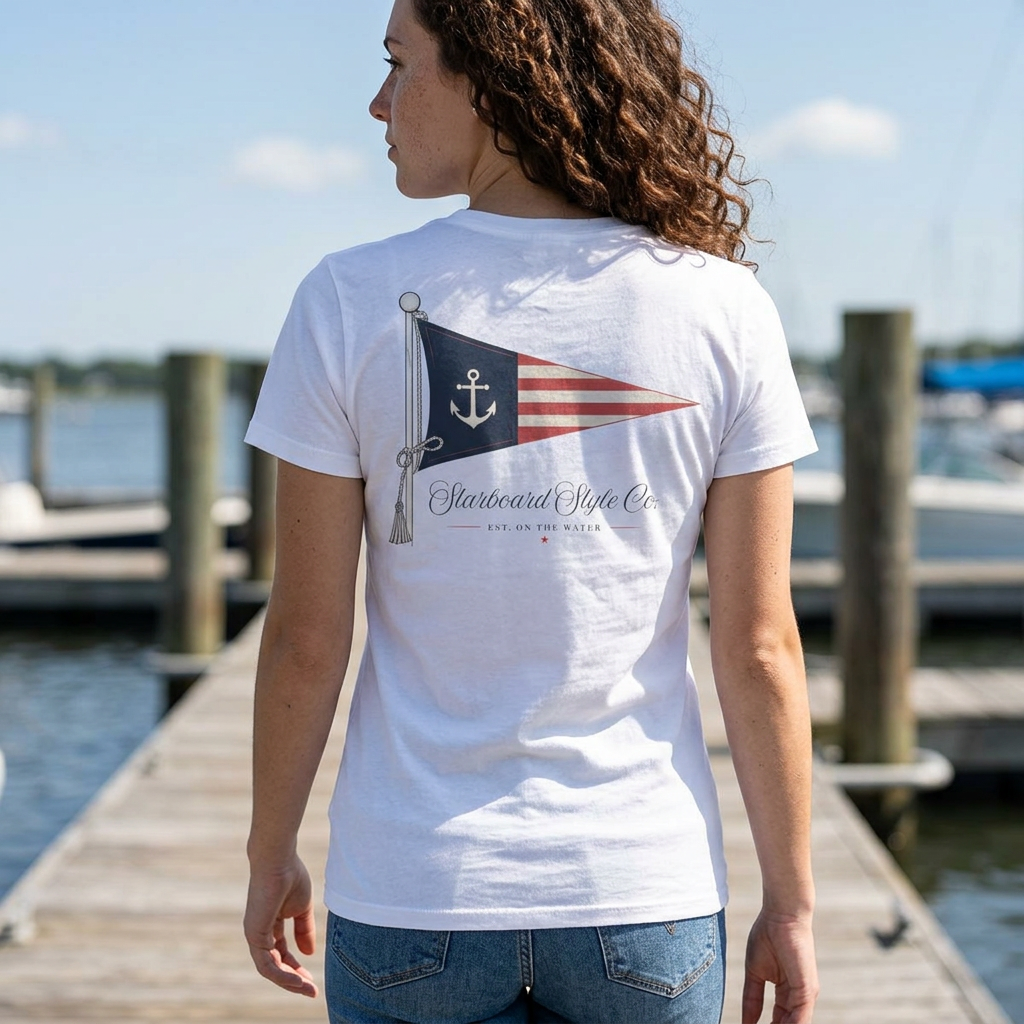 Nautical American Flag Tee
